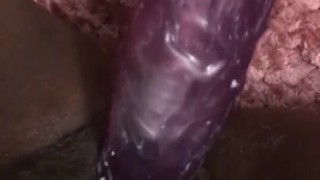 Super wet fat black pussy masturbation and squirt