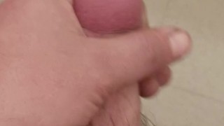 Secretly Stroking My Hard Cock In Bathroom With Others In House