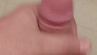 Secretly Stroking My Hard Cock In Bathroom With Others In House