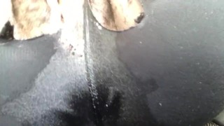 Ripped my tights for a lil pussy play before work