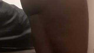 Thick ebony showing fat ass