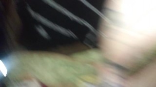 Hairy cock pink thong.