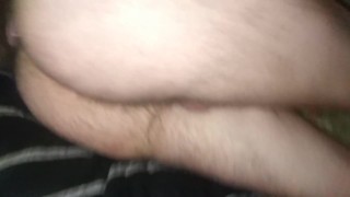 Hairy cock pink thong.