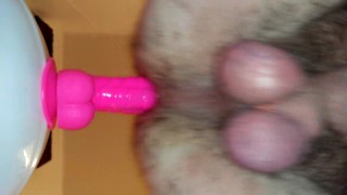 Watch my hot hairy ass take my new pink dildo deep and loving it!