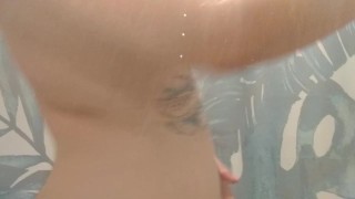 Teen Plays With Her Natural Tits in the Shower