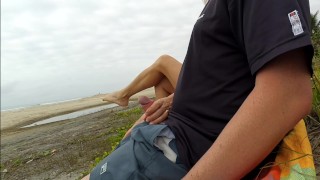 Real Amateur Public Sex Risky on the Beach !!! People walking near...