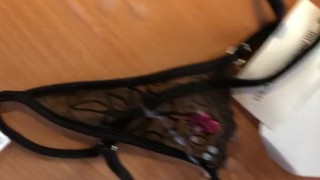 Cumshot (wank) on brand new Wicked Weasel Panties