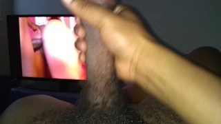 BBC Jerks off to big booty ebony