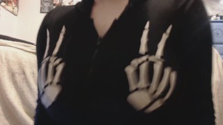 Natural 40DDD Skeleton Onesie Tit Tease