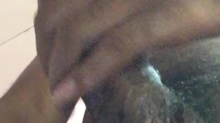 rubbing my big long cock