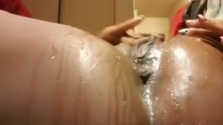 me making a mess, for a client while werking off