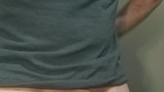 Man's pants fall down and his big dick flies out! Embarrassing!