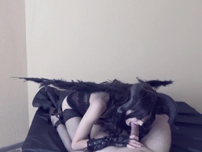 Succubus Comes Night Before Halloween and Steal Cum in Her Mouth Horror Sex 