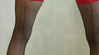 Toystest model strip scene2, lingerie fetish