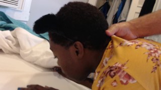 Ebony teen getting cumshot on ass