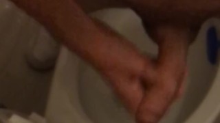 Cuban teen playing with his dick in toilet