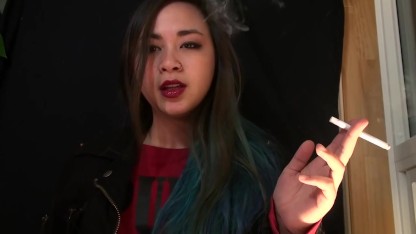 asian cigarette porn Nasty housewife in black lingerie Kitty Langdon is fond of sucking huge ebony dong and inhaling on her Smoking Asian teen slut gets