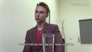  DIRTY SCOUT 155 - Suited Up Twink Impresses Agent And Gets A Hard Cock