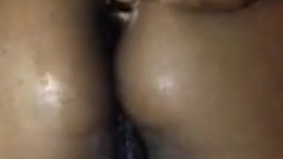 Beaded glass dildo in big arse anal play