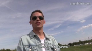 CZECH HUNTER 377 - Hot Dude In Sunglasses Sucks & Rides A Dick Raw In Public