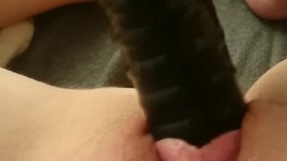 Teen russian masturbating with tiger toy and getting wet