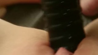 Teen russian masturbating with tiger toy and getting wet