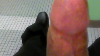 Rubbing one out in my job restroom.