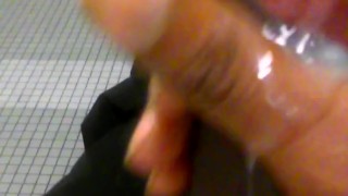 Rubbing one out in my job restroom.