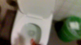 Masturbation in public restroom