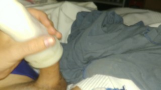 Masturbating with a tonight cummed fleshlight