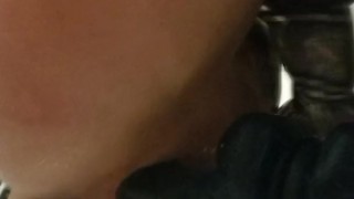 Wife stuffs her holes with big blue dildo