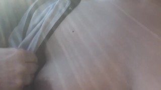Driving around with my big tits out