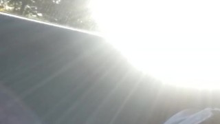 Driving around with my big tits out