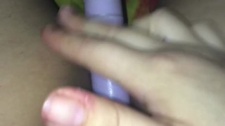 Teen playing with her toy