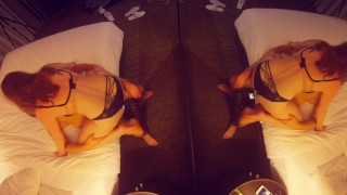 Redhead Amateur Big Natural Tits Passionate Homemade Sex | Double Orgasm