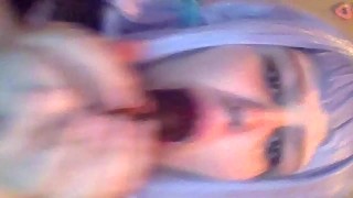 anime girl deep throat until she gags and cries