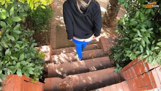PAWG Fucks in Public and Jerk Him Off HUGE CUMSHOT