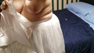 Letting my boobs loose after Halloween party!