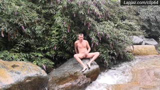 Shower & Wanking in Waterfall Solo Male - Lapjaz.com Ecosexual Ecoporn