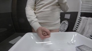 Jay lane having a quick play and cumming in the sink