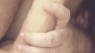 Practicing sucking large cock
