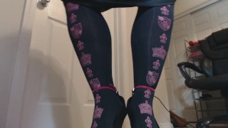 BBW Domme Threatens Ballkicking in Spiked High Heels and Custom Stockings