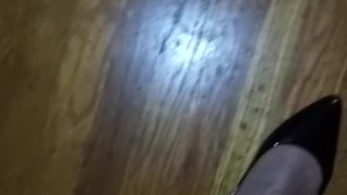 Giant Crossdresser POV walk in flats