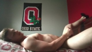 Shooting big THICK load on myself