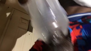 Blowjob from fleshjack mouth toy gets creamy cum out of my dick