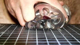 Super Close Up Cumshot at Camera While Fucking a Fleshlight Quickshot