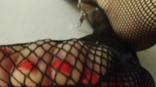 Chastity key on mistress anklet