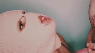 Pink Masked DSL Bandit Sucks Cedeh Off And Plays With His Cum