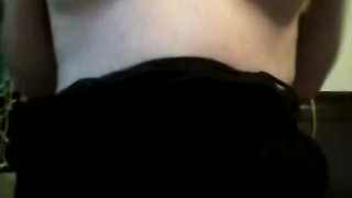 Chubby boy plays with his tits