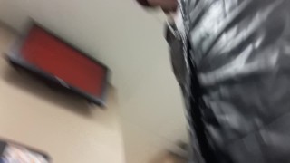 Exposed sissy slut Lee fucks his ass locked in chastity!